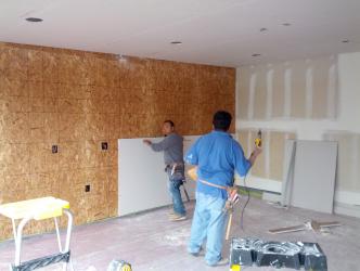 Drywall installation.