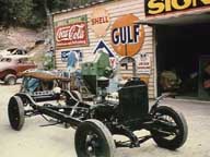 Chassis waiting at body works for body to be mounted