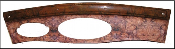 walnut burl applied to 1933 Plymouth DeLuxe dash